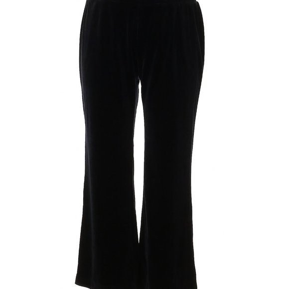 St. John Sport Black Velvet Elastic Waist Pants L - Picture 2 of 11